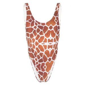 Reina Olga giraffe-print high-cut swimsuit size 2